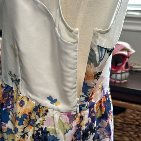 Zara Combined Crepe Dress With Flowers - Picture 6 of 10